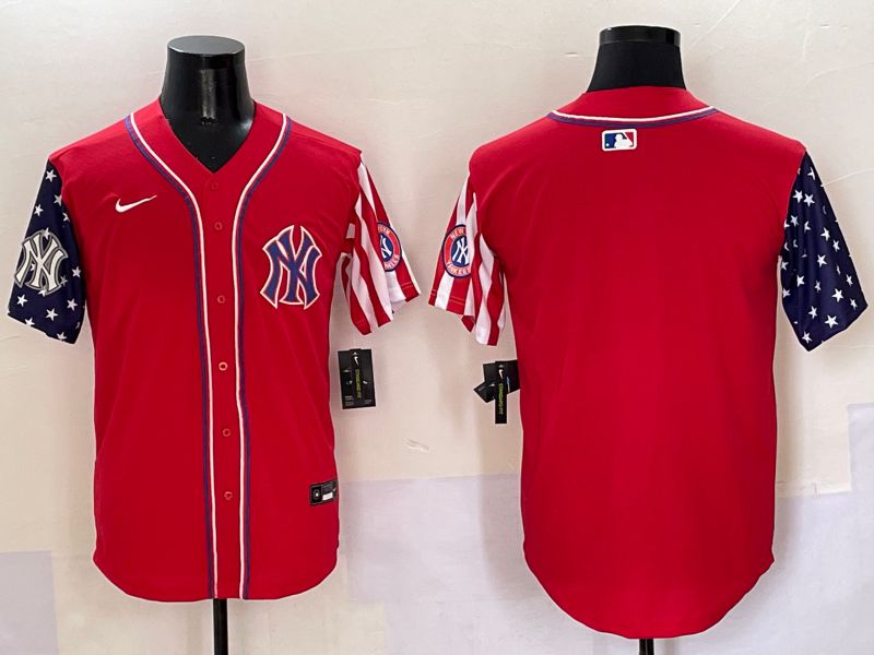 Men New York Yankees Blank Red a generation of national flags Jointly Name 2025 Nike MLB Jersey style 4->new york yankees->MLB Jersey